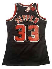 New 1997-98 Scottie Pippen Small Men Chicago Bulls M&N Swingman Black Jersey NWT