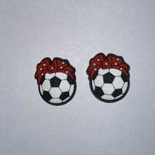 Soccer Ball 2 Charm Bundle fits Crocs Clogs And Shoes With Holes