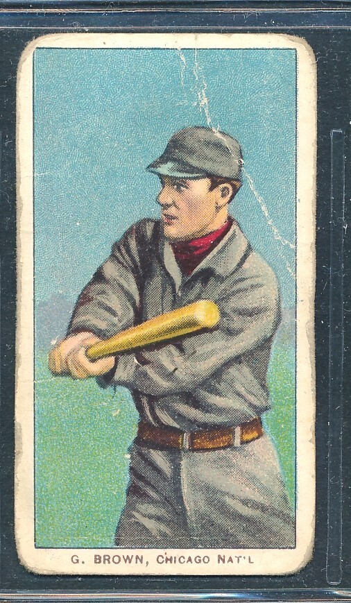 T206 Sweet Caporal 150 30: GEORGE BROWN "Chicago Cubs" ~ Poor