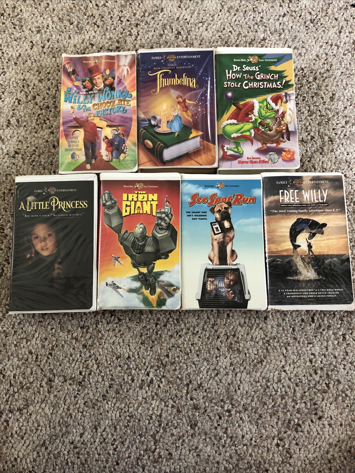 7 Warner Bros Family Entertainment VHS Iron Giant/Willy Wonky