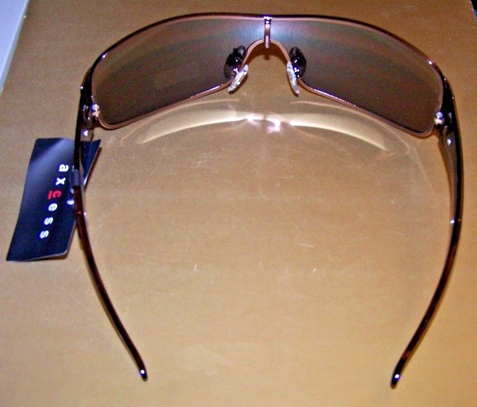 GAFAS DE SOL PARA HOMBRE AXCESS DE CLAIBORNE MARCOS DE BRONCE/ENVOLTURA DE LENTES MARRONES #34400 ¡NUEVAS!! Foto 4 de 4