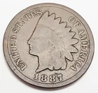 1887 P Indian Head Cent Penny  *G - GOOD*  **FREE SHIPPING**