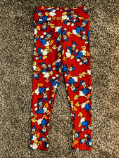 Lularoe Disney Donald Duck Red Leggings Girls S/M Small Medium NWOT