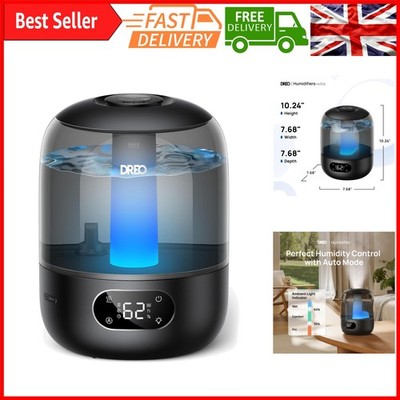Leiser Ultraschall Schlafzimmer Luftbefeuchter mit Sensor, 3L Fassungsvermögen, 30H Laufzeit, E...