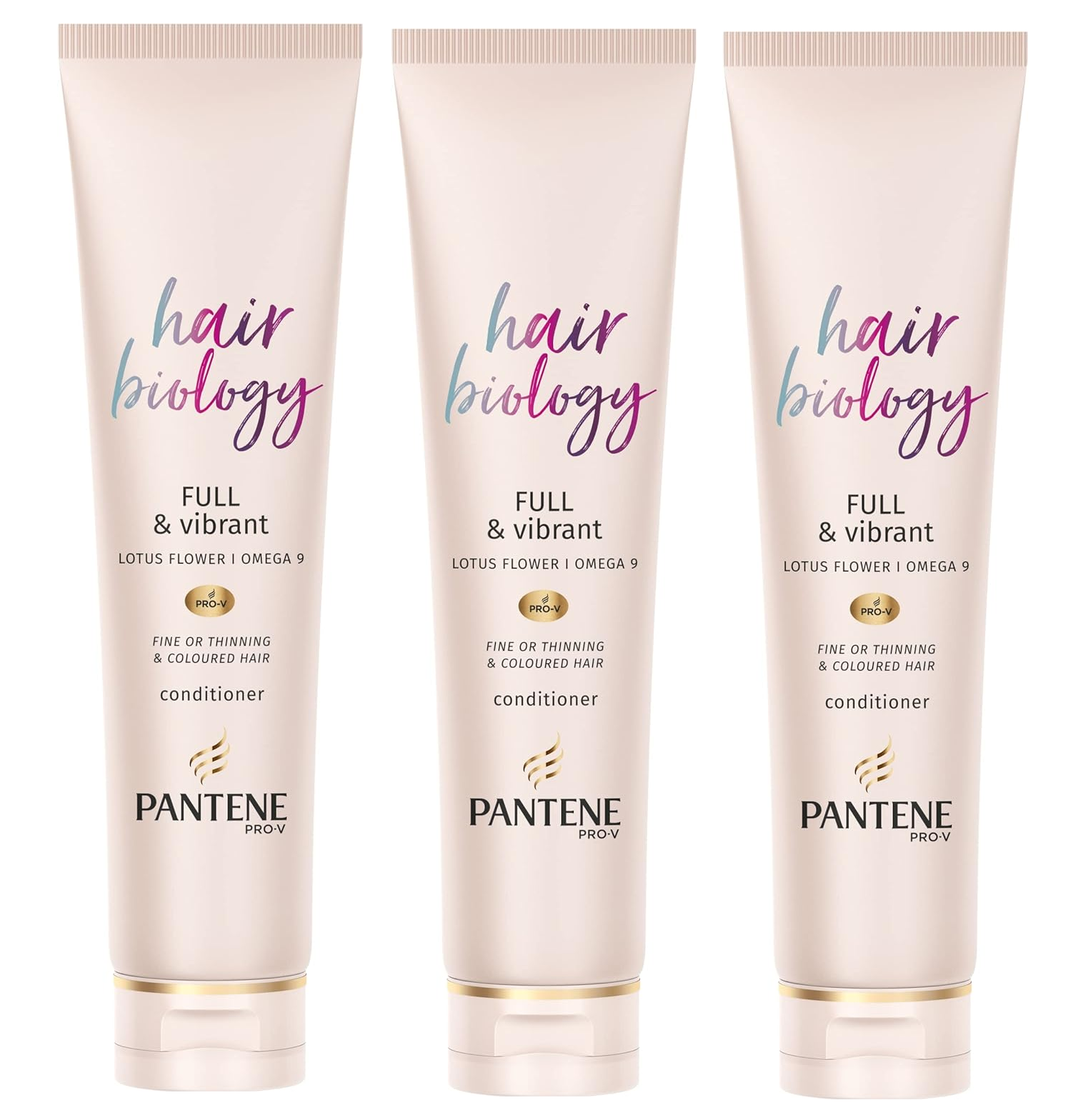3x Pantene Hair Biology Full & Vibrant Repairing Hair Conditioner 160ml