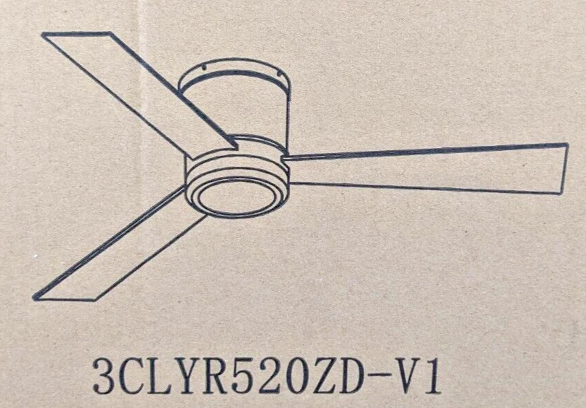 TRENDY LIGHTING 52" 3-BLADE LED CEILING FAN IN OIL-RUBBED BRONZE NO WALL CONTROL - Image 3 of 3