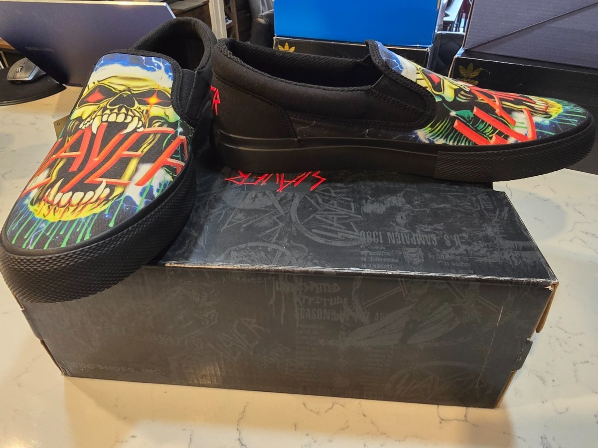 Slayer x Dc Shoes Slip-On Black Green Size 9 DM236104  display picture 2