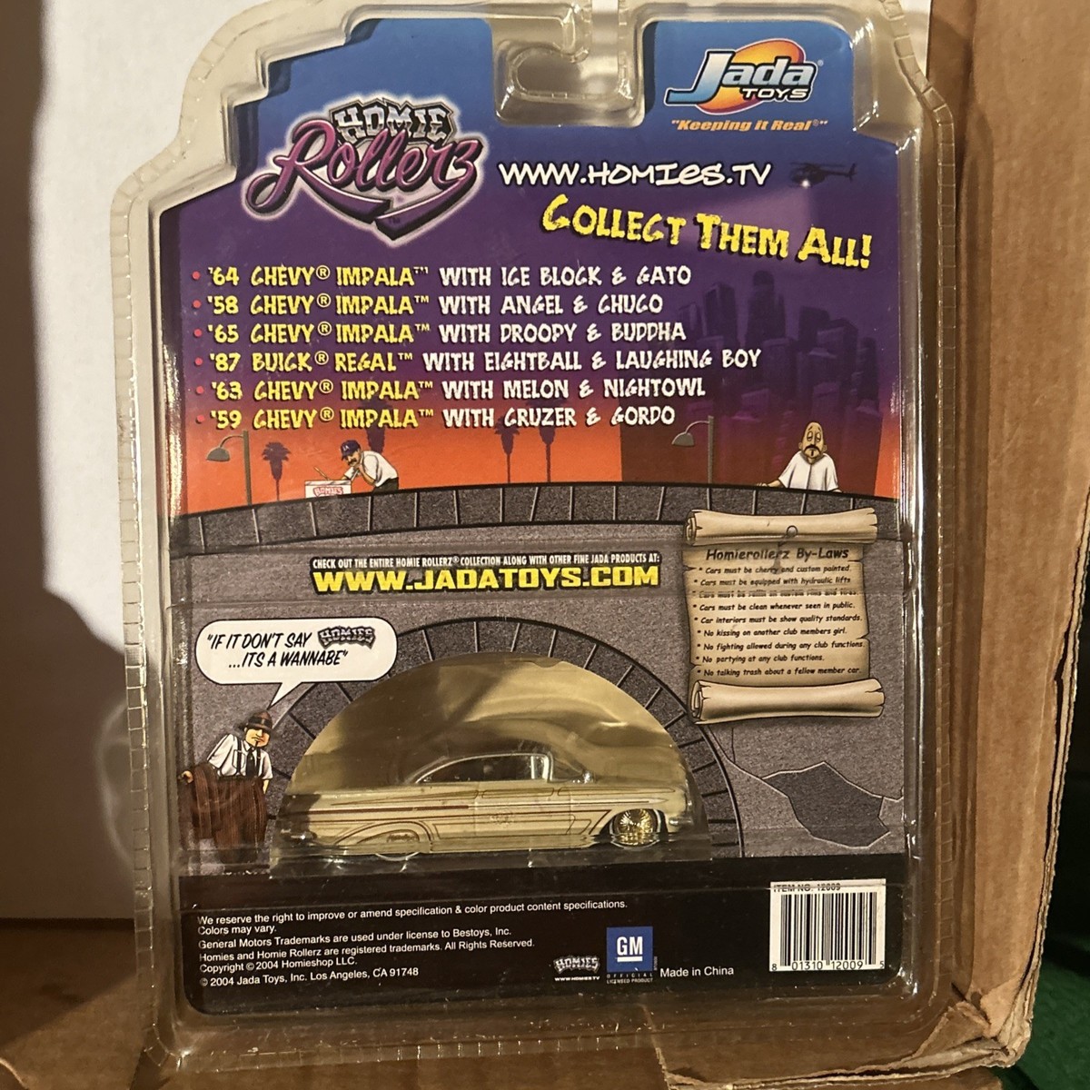 Jada Toys 1:64 Homie Rollerz '59 Chevy Impala with Cruzer & Gordo