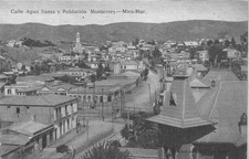 Chile Calle Agua Santa y Poblacion Monterrey Mira-Mar postcard B836