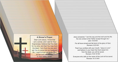A Sinner'S Prayer Pocket Scripture Cards,Mini Gospel Tract Card Plan of Salvatio