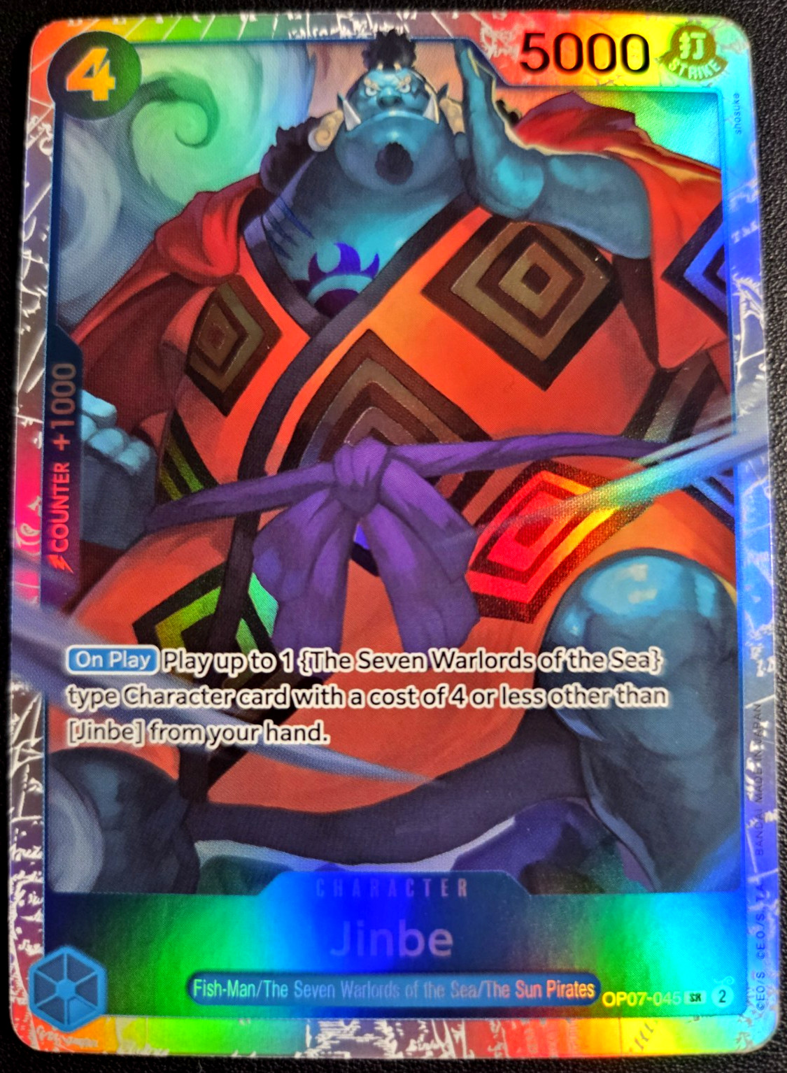 jinbe OP07-045 SR ONE PIECE Tcg Card Game NM BLUE
