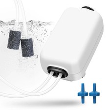 AQUANEAT Aquarium Air Pump, Fish Tank Bubbler, 20-100 Gallons, White