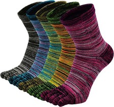 Hellomamma Toe Socks Mens Five Finger Striped Sock 10-13, Multicoloured 3