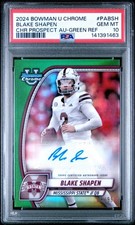 2024 Bowman University Chrome Blake Shapen Auto Green Refractor /99 PSA 10