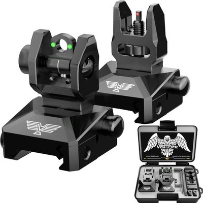 High-Precision Flip Up Fiber Optic Iron Sights for Enhanced Shooting Accuracy