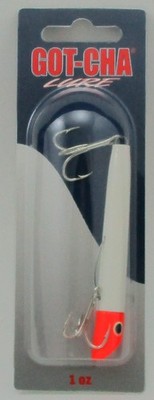 Sea Striker G101 Got-Cha White Plastic Body Red Head 3'' 1 oz