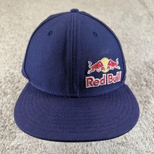 Vtg Red Bull New Era Hat Cap Men 8 Blue Wool Twill Baseball 59FIFTY Logo 04