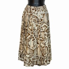 VTG 80s 90s GIRAFFE PLEATED MAXI SKIRT RETRO ANIMAL PRINT BOHEMIAN ABSTRACT 10