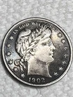 1902-S Barber Half Dollar 50C – Strong VF Details – Better Date – Nice Toning
