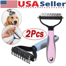Professional Pet Grooming Tool 2 Sided Undercoat Dog Cat Shedding Comb Brush Pet