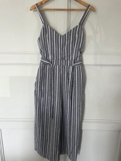 Apricot Womens Grey And White Striped culotte Jumpsuit Size 14