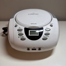 LONPOO CD Players Portable Boombox with FM Radio/USB/Bluetooth/AUX Input and Ear
