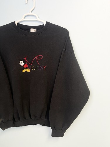 Vintage 90s Disney Mickey Mouse Crewneck Sweatshirt XL Faded Black Worn USA - Picture 5 of 15