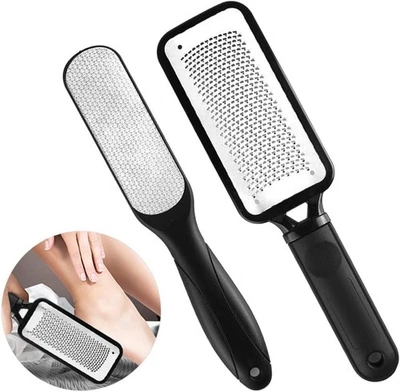 WUJUN 2 Stück hornhauthobel, Edelstahl-Fußraspel und doppelseitige Fußfeile Entferner