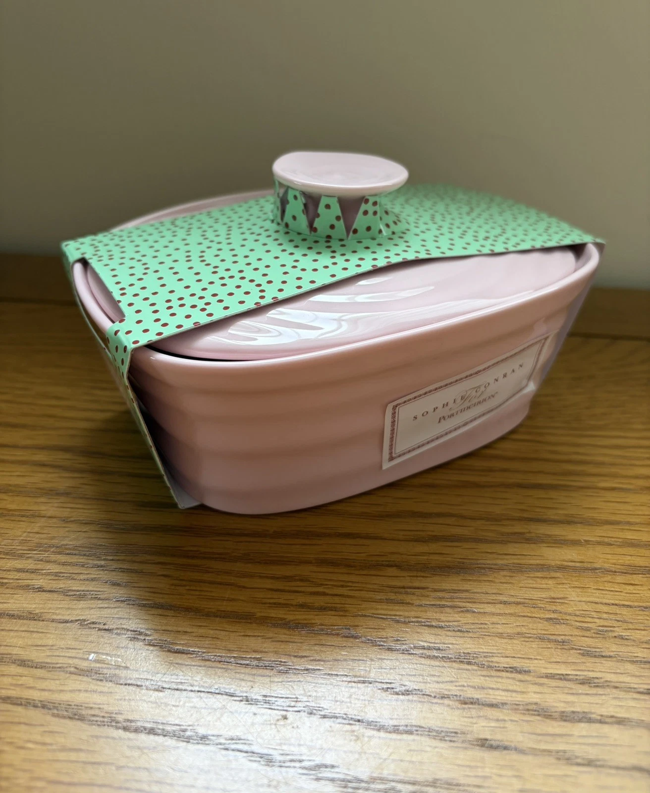 Sophie Conran for Portmeirion NEW Pink Covered Butter Dish + Lid BNWT