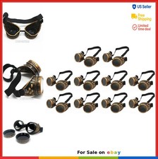 Steampunk Goggles 10 Pairs Purple Bronze Round Lens Cosplay Eyewear Costume Prop