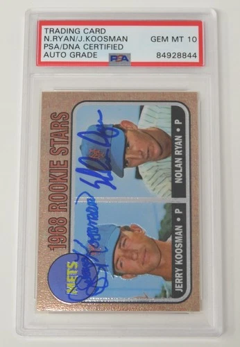 NOLAN RYAN & KOOSMAN Signed 1999 Topps Finest 1968 Rookie Card #1 PSA 10 Auto