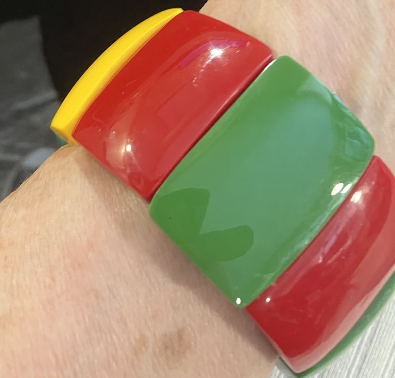 Bracelet Stretch Bangle Multi Color Squared Cats … - image 5