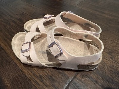 Birkenstock Rio Kids Sandals EU 34 N   Light Pink w/ Rose-Gold Buckles