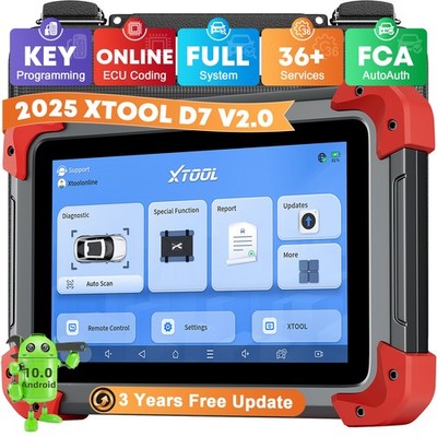2025 XTOOL D7 V2.0 Full System Bidirectional OBD2 Scanner E.CU Coding CAN FD FCA