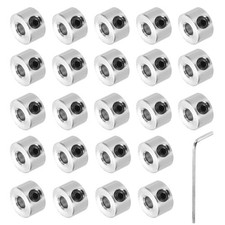 Set 24 Collari Albero 3.05mm Foro 8mm Est 5mm Larg Argento