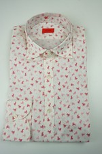Isaia White Red Cupid Long Sleeve Cotton Dress Shirt Sz 15.5/39 BRAND NEW