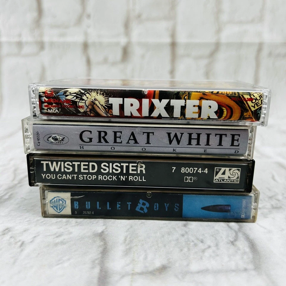 Trixter Twisted Sister Great White Bullet Boys Cassette Tape Lot Heavy Metal - Image 2 of 4
