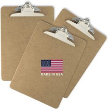 Recycled Wood Clipboard, Letter Size, 9" x 12.5" with 6" Clip, 3 Pack 83133 ,Br