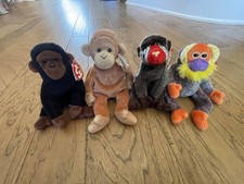 Beanie Babies Monkey Bundle of 4 All are in great condition and have tags