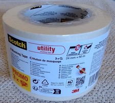 Image of Scotch Masking Tape, Classic Premium Beige - Pack of 3 Rolls, 24mm x 50m