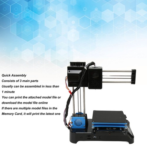 Mini 3D Printer Quiet High Accuracy Upgraded Extruder Technology 4x4x4in DB - Photo 3/24