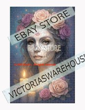 1000 piece jigsaw puzzle Sugar skull candle gothic spiritual moonlit gothic