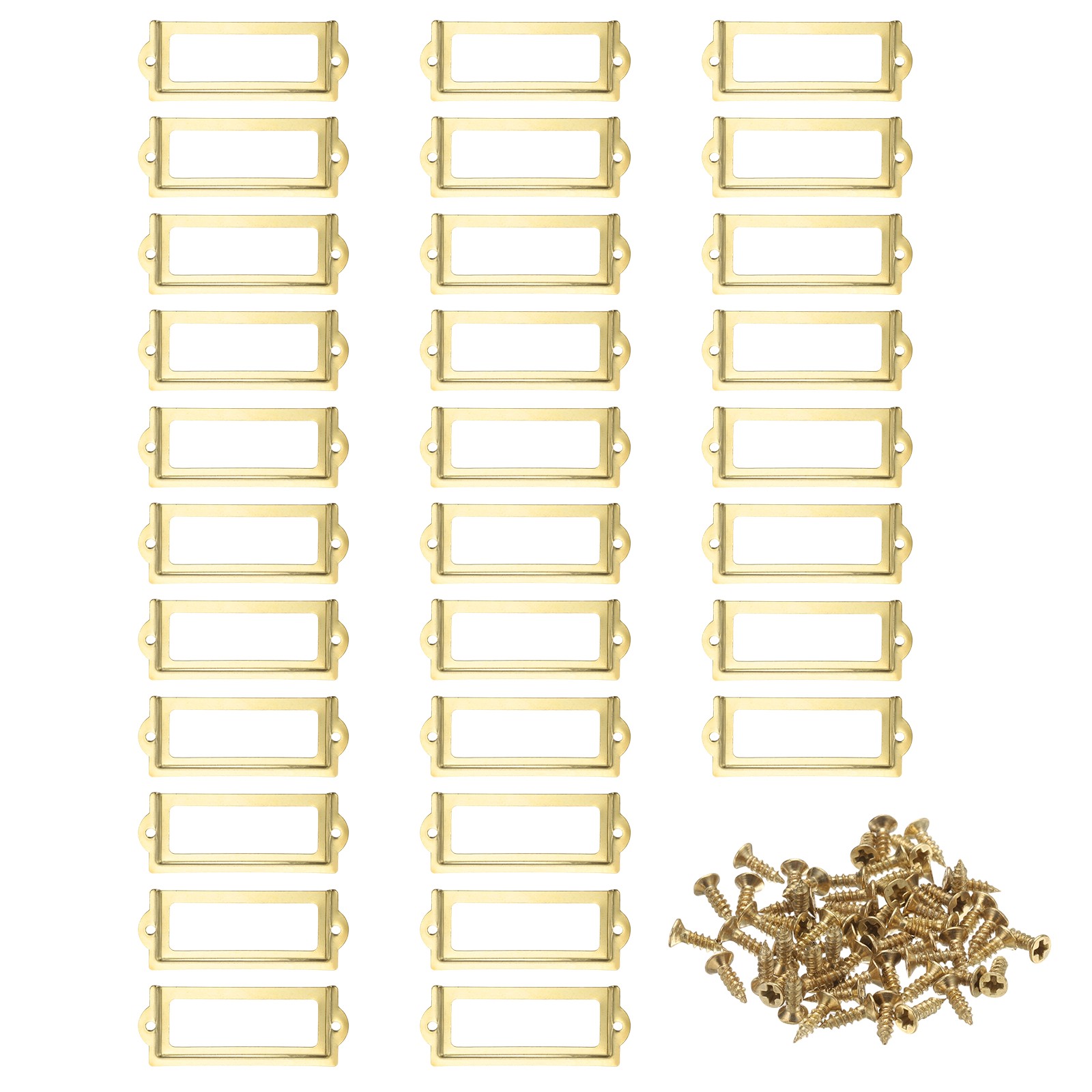 30-Pack Metal Label Holders with Screws