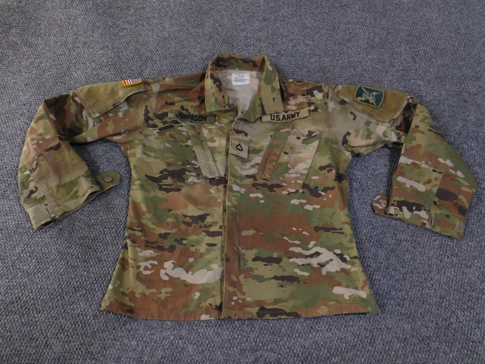 US Army ACU OCP Jacket Womens Small Short Camouflage Insect Shield Coat NSN - Image 2 of 4