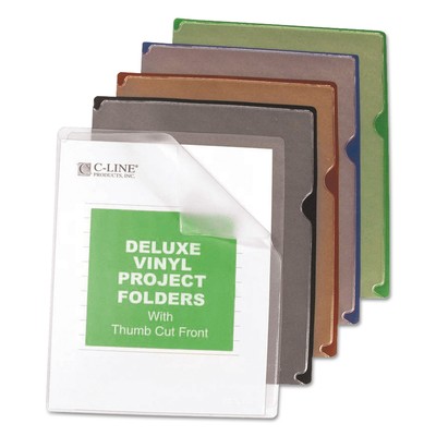C-Line Deluxe Project Jacket Folders Letter Vinyl Black/Blue/Clear/Green/Red