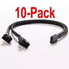 4-Pin PWM to Dual PWM Computer Fan Power Splitter Y 4 Pins Adapter Cable 10-Pack