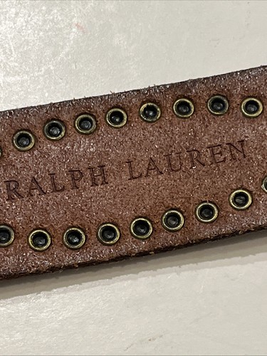 EUC Ralph Lauren Belt Studded Equestrian Western Brown Leather Women Sz 26" - Picture 13 of 13