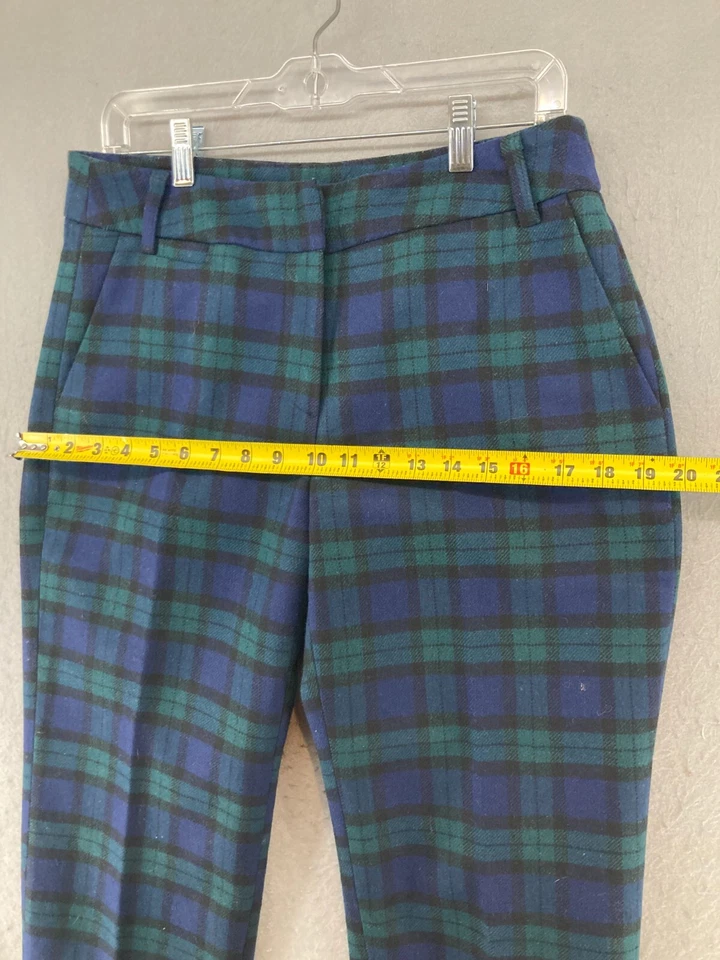 Pantalones para mujer Chadwicks 6 azul verde forrados a cuadros Foto 3 de 4