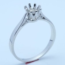 925 Sterling Silver Ladies 5-5.5mm Round Semi Mount Setting Engagement Ring 6.5
