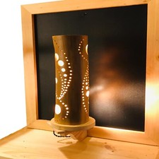 Lampada bambù paralume sospensione rattan soffitto vimini sospensione comodino 